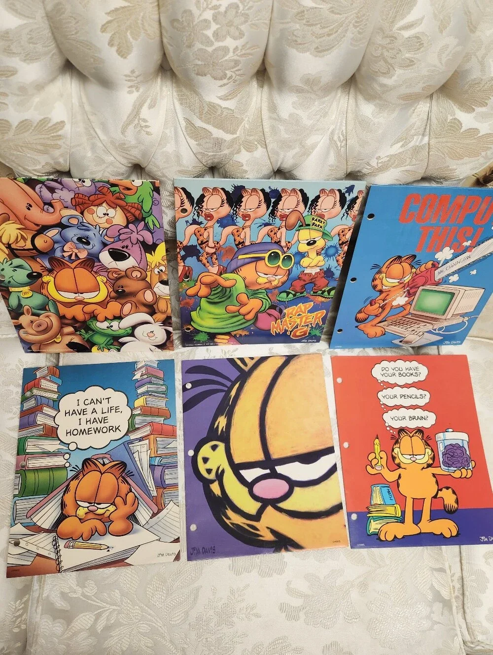 Lot 6 Vintage Garfield the Cat Portfolio Folders